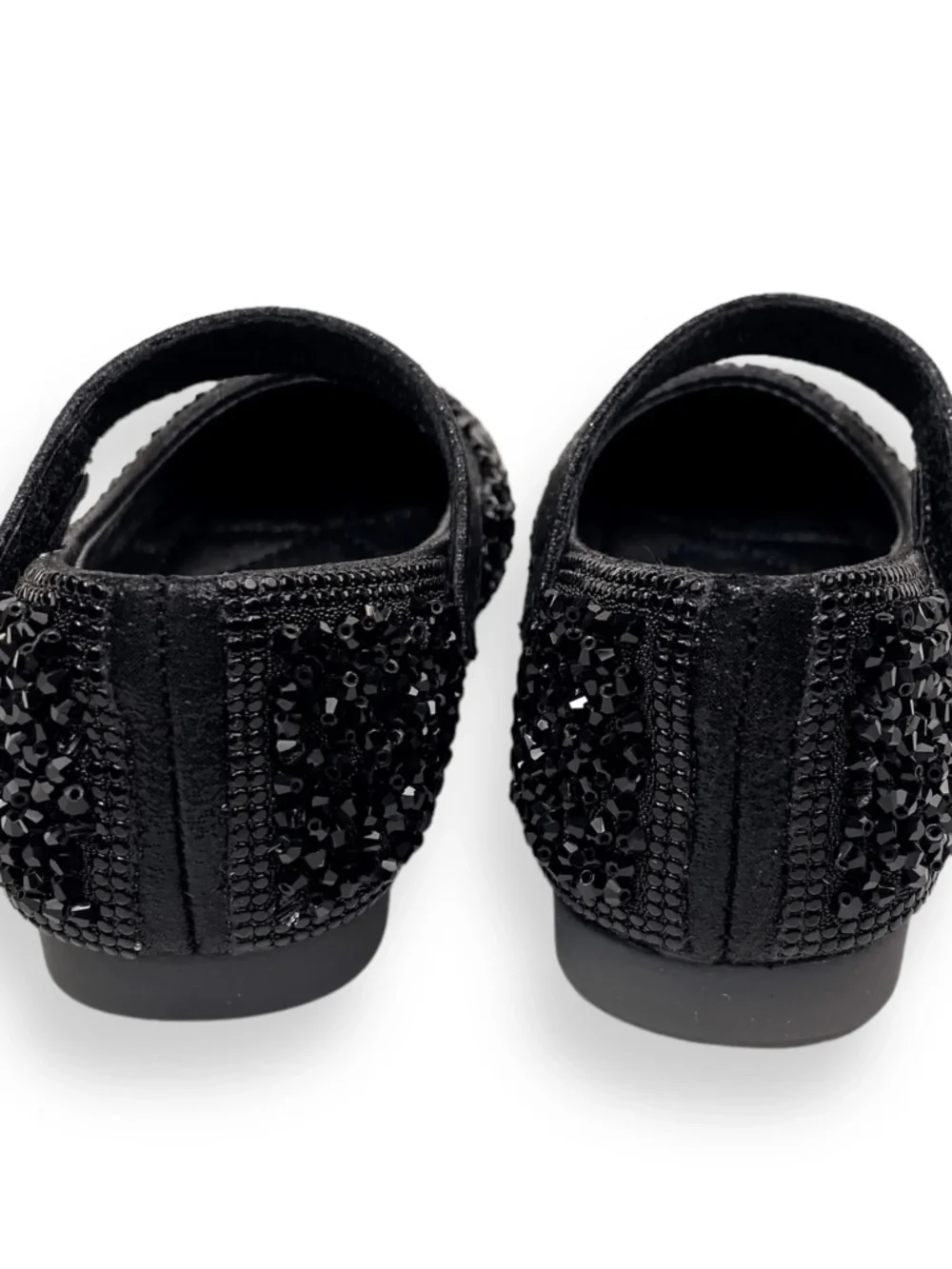 Doe A Dear | Bead Stone Flat Shoes | Black Rhinestone | Size 31